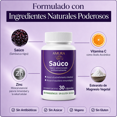 Soporte Inmunologico Amura Bio | Apoyo para el estreñimiento intestinal con saúco