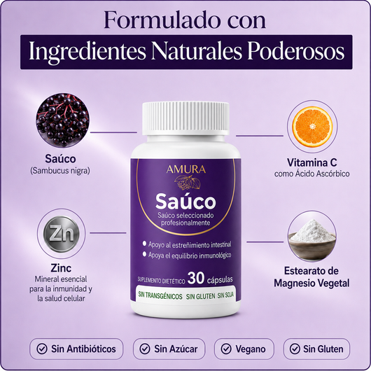Soporte Inmunologico Amura Bio | Apoyo para el estreñimiento intestinal con saúco