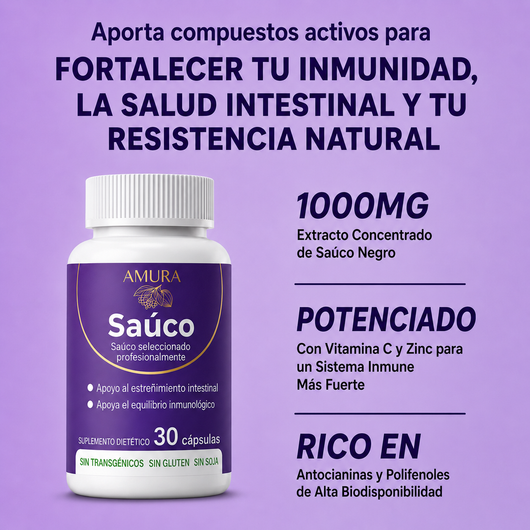 Soporte Inmunologico Amura Bio | Apoyo para el estreñimiento intestinal con saúco