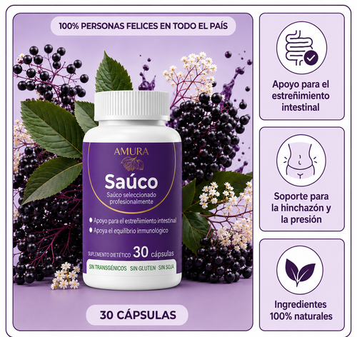 Soporte Inmunologico Amura Bio | Apoyo para el estreñimiento intestinal con saúco